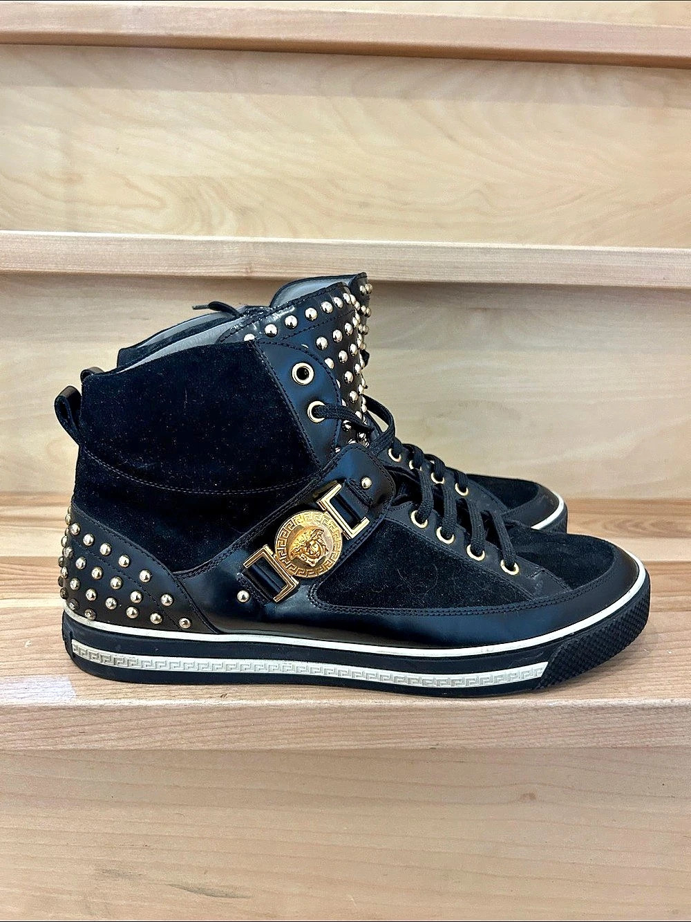 Versace Medusa Studded High-Top Sneakers Black
